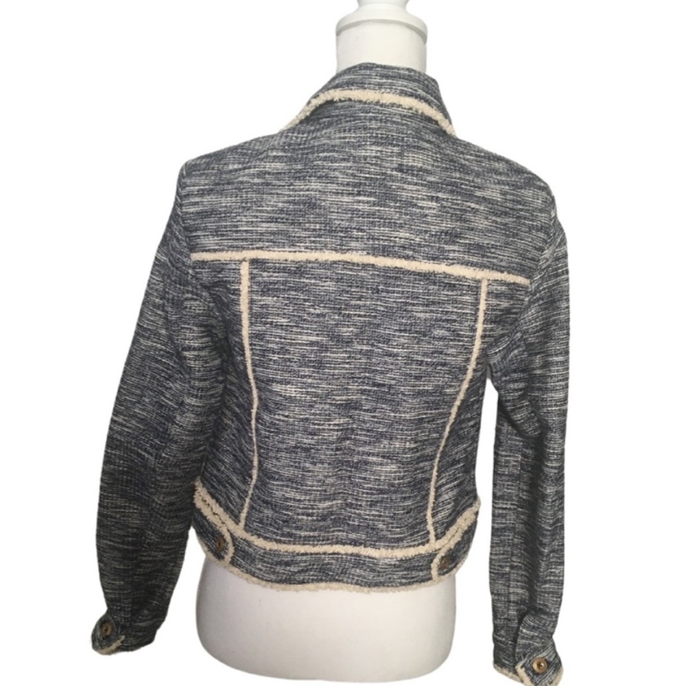 Anthropologie Ett:Twa Blue Tweed Blazer Jacket XS - Picture 5 of 9